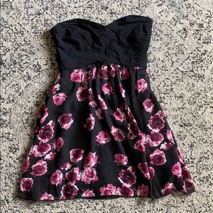 Strapless Floral Dress